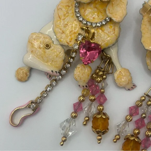 Lunch at the Ritz “Babette & Suzette” Poodle Earrings - Picture 4 of 9
